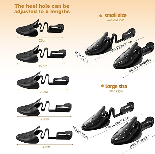 VIVEBEI Shoe Trees for Men Women, Shoe Shape Holder,Shoe Stretcher for Keep Shoe Shape, Adjustable Length