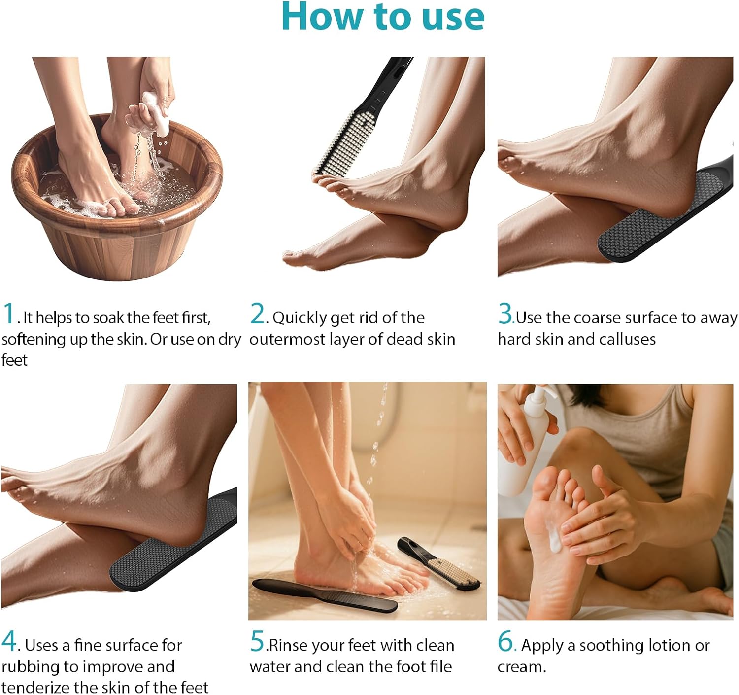 Foot File Pedicure Tool, Foot Callus Remover, Durable Foot Scrubber, Dead Skin Remover,Professional Toe Cleaning Brush, Long-Lasting Foot Polisher