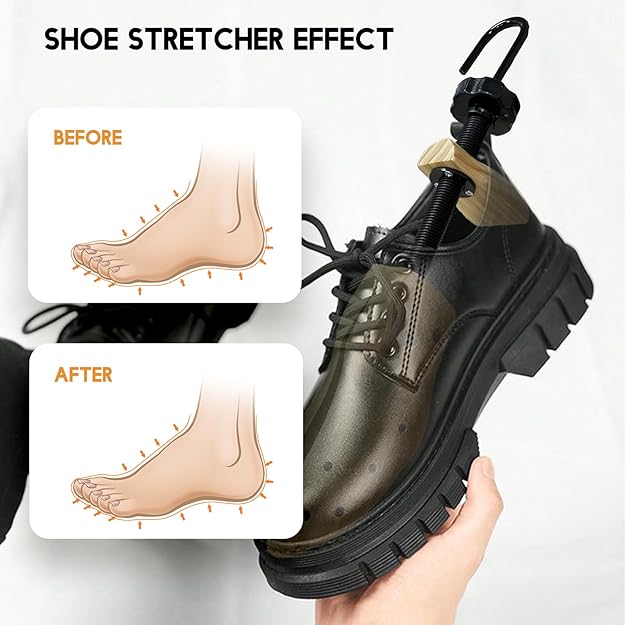 VIVEBEI Wooden Shoe Stretcher Women Men, Professional 4-Way Wooden Shoe Tree Stretch Length Width for Wide Feet