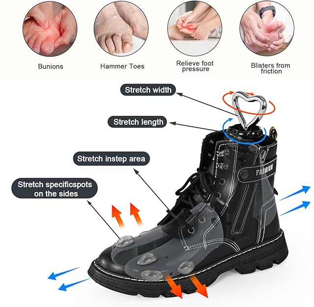 VIVEBEI Shoe Stretcher Women Men, Boot Stretcher Wide Feet, 4-Way Shoe Widener & Expander for Stretch Length & Width; Lfor Women’s 11-14; Men