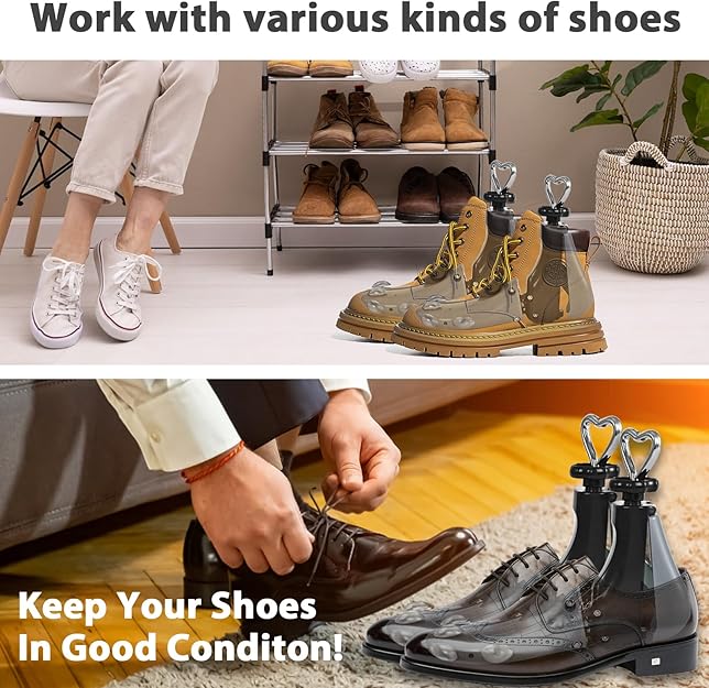 VIVEBEI Shoe Stretcher Women Men, Boot Stretcher Wide Feet, 4-Way Shoe Widener & Expander for Stretch Length & Width; Lfor Women’s 11-14; Men