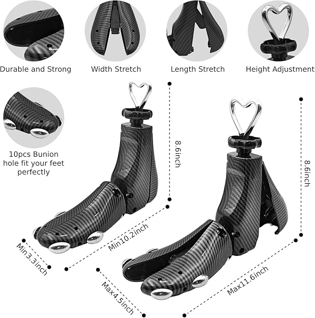 VIVEBEI Shoe Stretcher Women Men, Boot Stretcher Wide Feet, 4-Way Shoe Widener & Expander for Stretch Length & Width