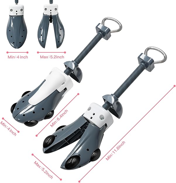 Shoe Stretcher for Women and Men with Wide Feet, Shoe Tree Width and Length Adjustable 4-way Stretch