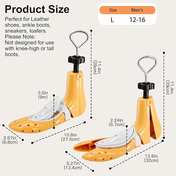 VIVEBEI Shoe Stretcher Women Men, Boot Stretcher for Wide Feet, Shoe Tree Adjustable Boot Widener Expander (1 Pcs, Not a Pair）