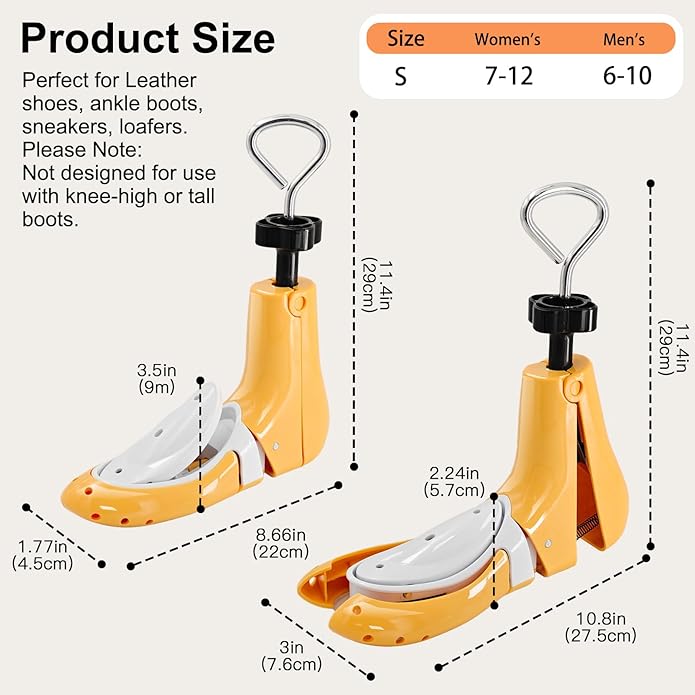 VIVEBEI Shoe Stretcher Women Men, Boot Stretcher for Wide Feet, Shoe Tree Adjustable Boot Widener Expander (1 Pcs, Not a Pair)